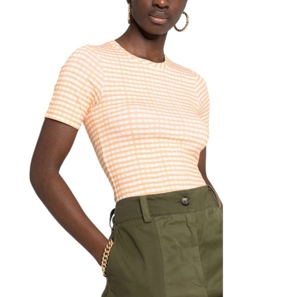 Jaquemas Le TShirt Vichy in Orange Checks NWT - Picture 2 of 7